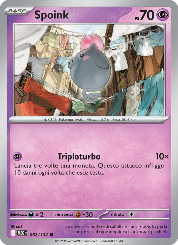 Spoink 062/188 — Megaevoluzione (Italian Pokémon TCG card)
