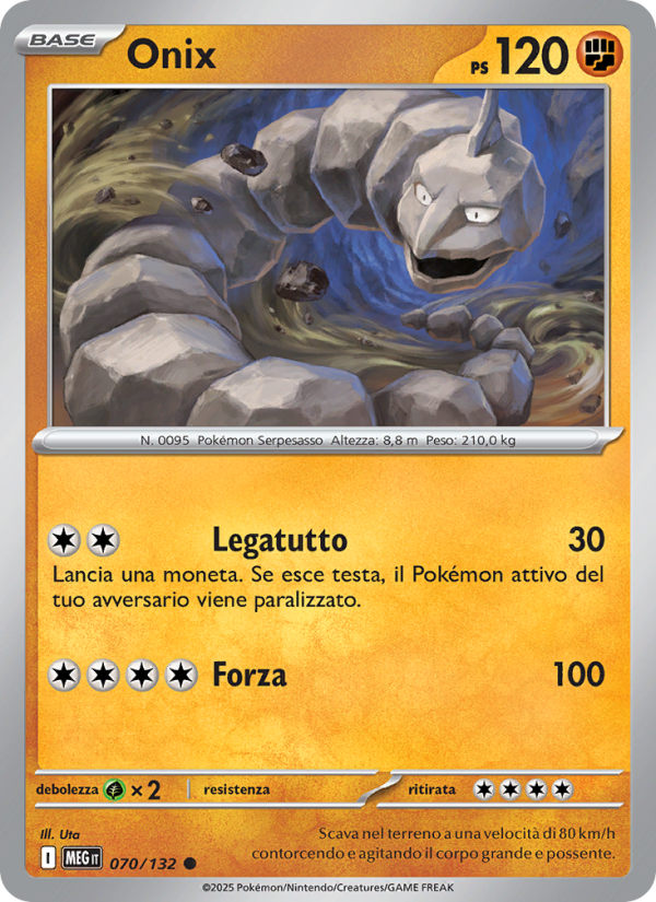 Onix 070/188 — Megaevoluzione (Italian Pokémon TCG card)