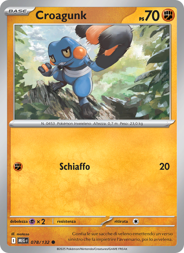 Croagunk 078/188 — Megaevoluzione (Italian Pokémon TCG card)