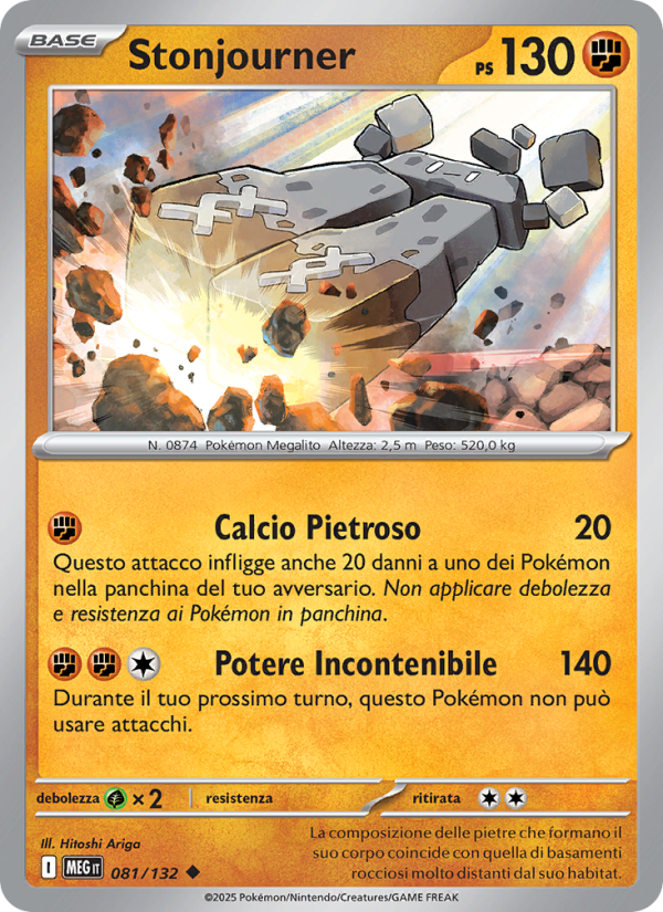 Stonjourner 081/188 — Megaevoluzione (Italian Pokémon TCG card)