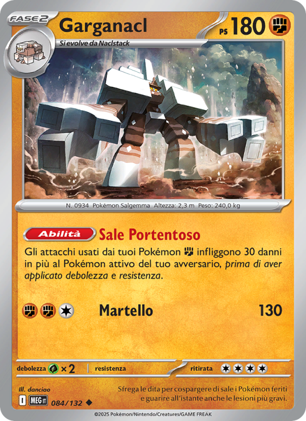 Garganacl 084/188 — Megaevoluzione (Italian Pokémon TCG card)