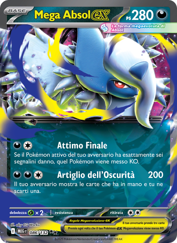 Mega Absol-ex 086/188 — Megaevoluzione (Italian Pokémon TCG card)