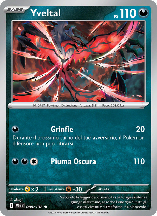 Yveltal 088/188 — Megaevoluzione (Italian Pokémon TCG card)