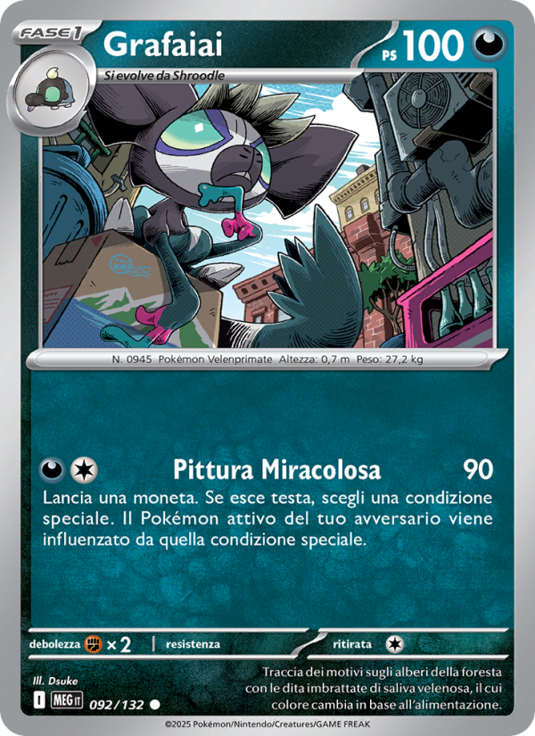 Grafaiai 092/188 — Megaevoluzione (Italian Pokémon TCG card)