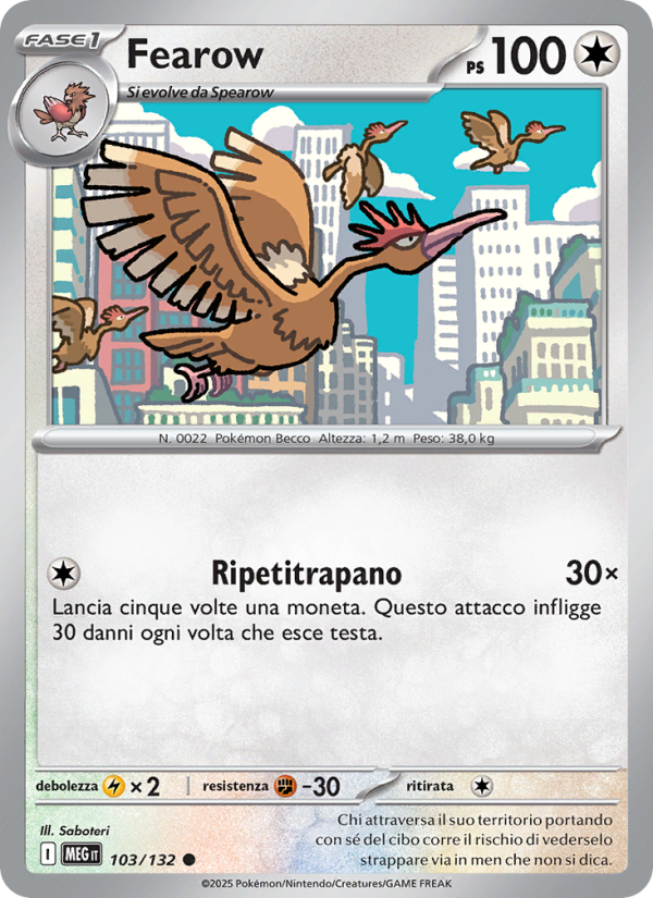 Fearow 103/188 — Mega Evolution (Italian Pokémon TCG card)