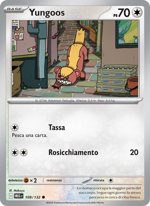 Yungoos 109/188 — Megaevoluzione (Italian Pokémon TCG card)