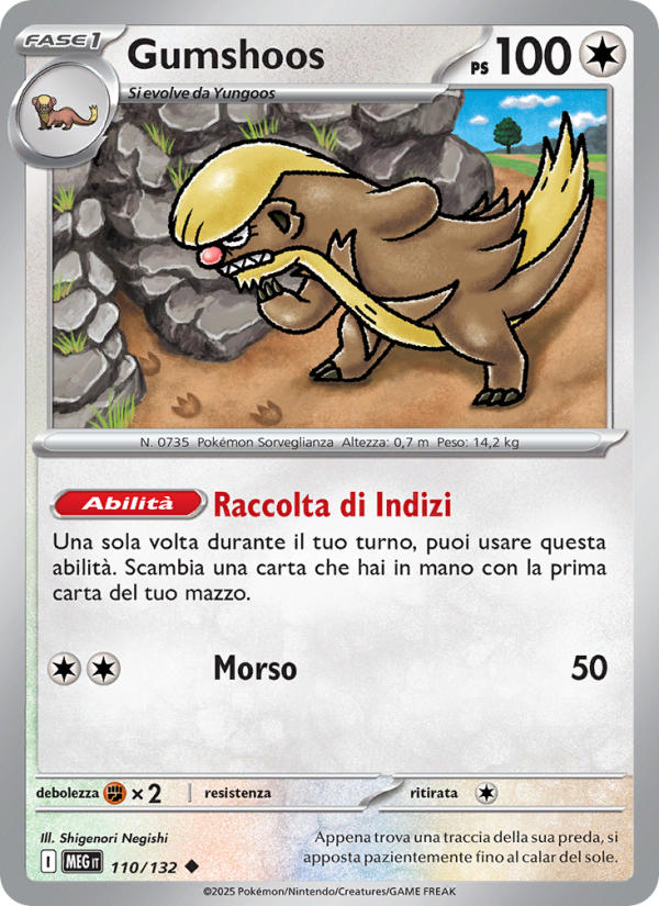 Gumshoos 110/188 — Megaevoluzione (Italian Pokémon TCG card)