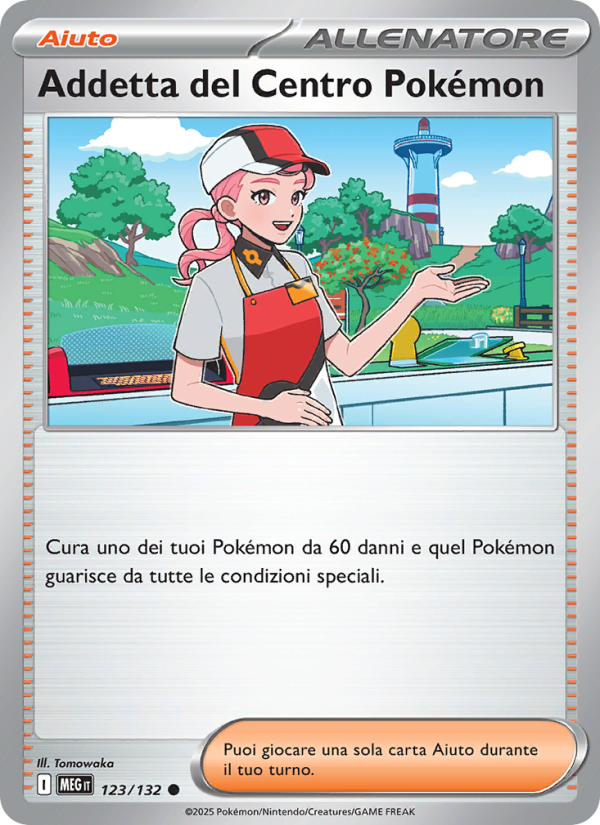 Addetta del Centro Pokémon 123/188 — Megaevoluzione (Italian Pokémon TCG card)