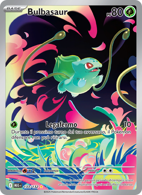 Bulbasaur 133/188 — Megaevoluzione (Italian Pokémon TCG card)