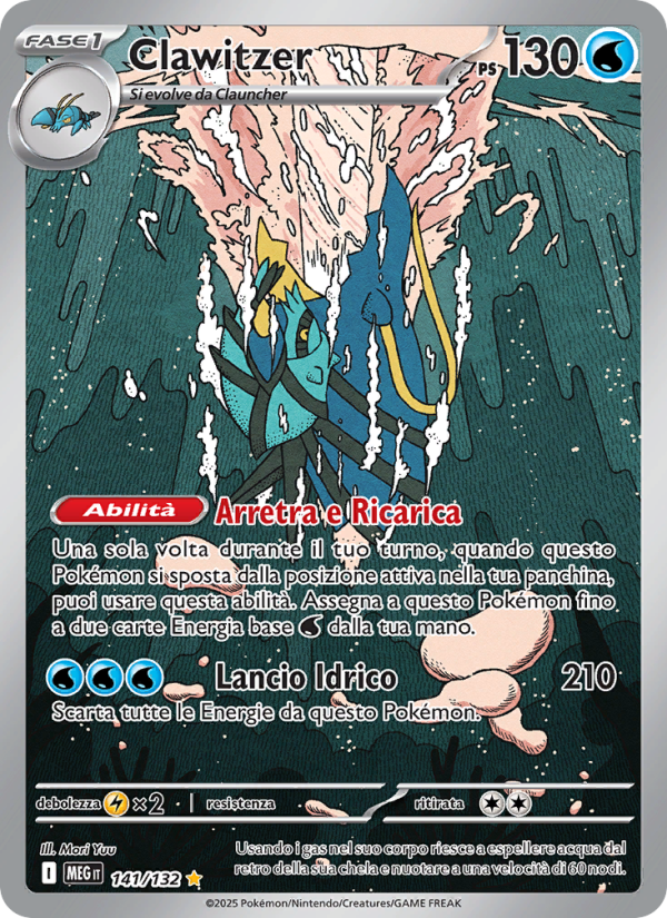 Clawitzer 141/188 — Megaevoluzione (Italian Pokémon TCG card)