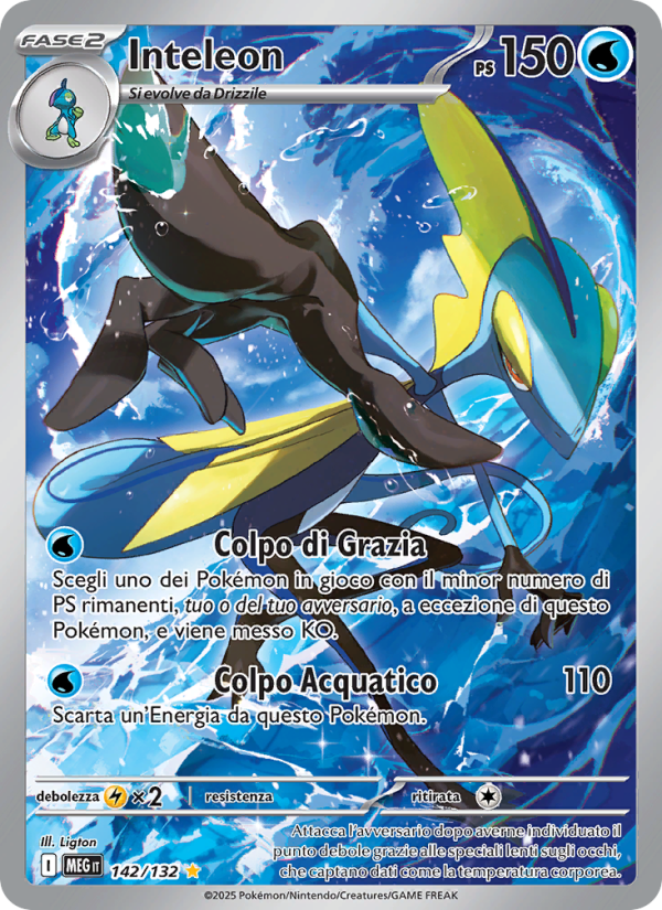 Inteleon 142/188 — Megaevoluzione (Italian Pokémon TCG card)