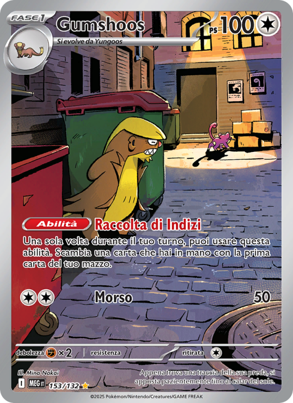 Gumshoos 153/188 — Megaevoluzione (Italian Pokémon TCG card)
