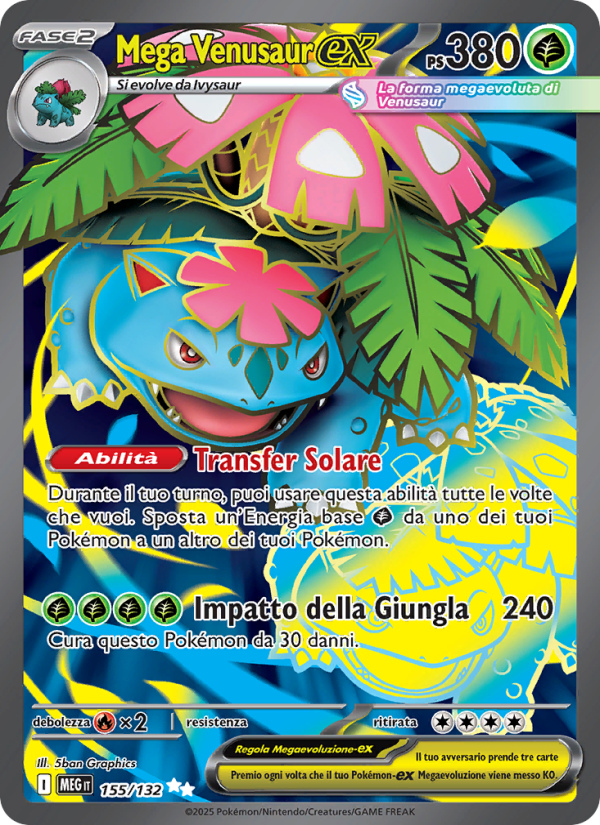Mega Venusaur-ex 155/188 — Megaevoluzione (Italian Pokémon TCG card)