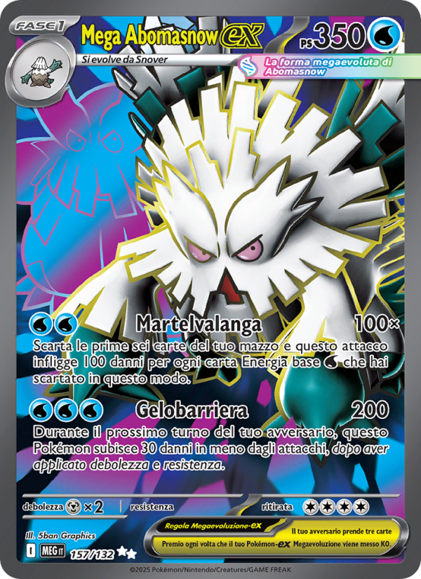 Mega Abomasnow-ex 157/188 — Megaevoluzione (Italian Pokémon TCG card)