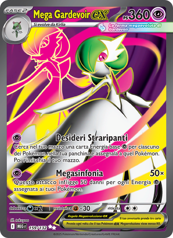 Mega Gardevoir-ex 159/188 — Megaevoluzione (Italian Pokémon TCG card)