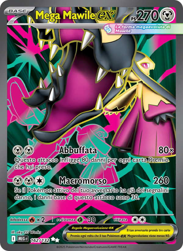 Mega Mawile-ex 162/188 — Megaevoluzione (Italian Pokémon TCG card)