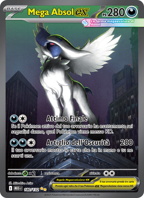 Mega Absol-ex 180/188 — Megaevoluzione (Italian Pokémon TCG card)