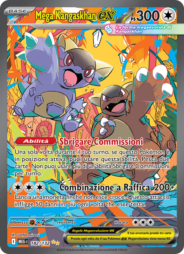Mega Kangaskhan-ex 182/188 — Megaevoluzione (Italian Pokémon TCG card)