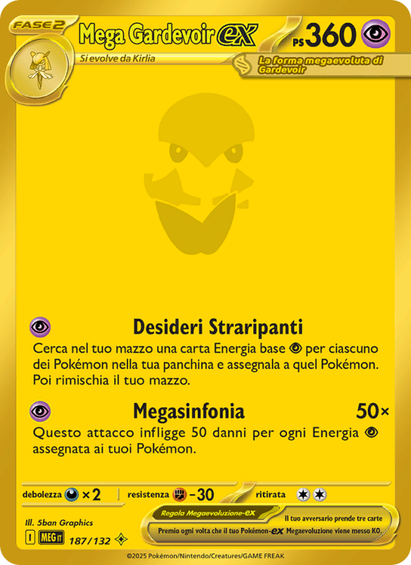 Mega Gardevoir-ex 187/188 — Megaevoluzione (Italian Pokémon TCG card)