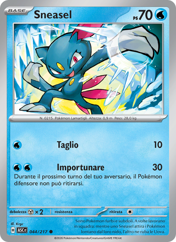 Sneasel 044/217 — Ascesa Eroica (Italian Pokémon TCG card)