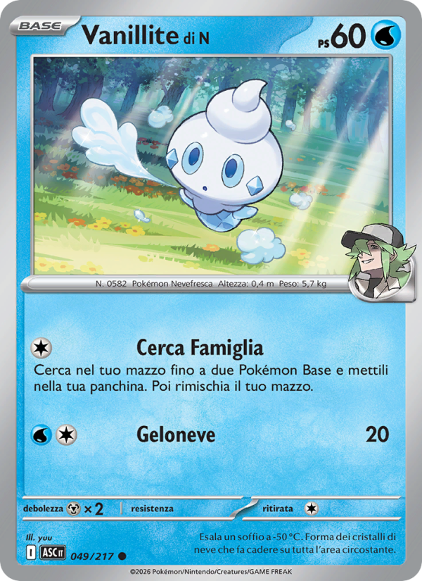 Vanillite di N 049/217 — Ascesa Eroica (Italian Pokémon TCG card)