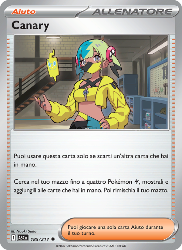Canary 185/217 — Ascesa Eroica (Italian Pokémon TCG card)