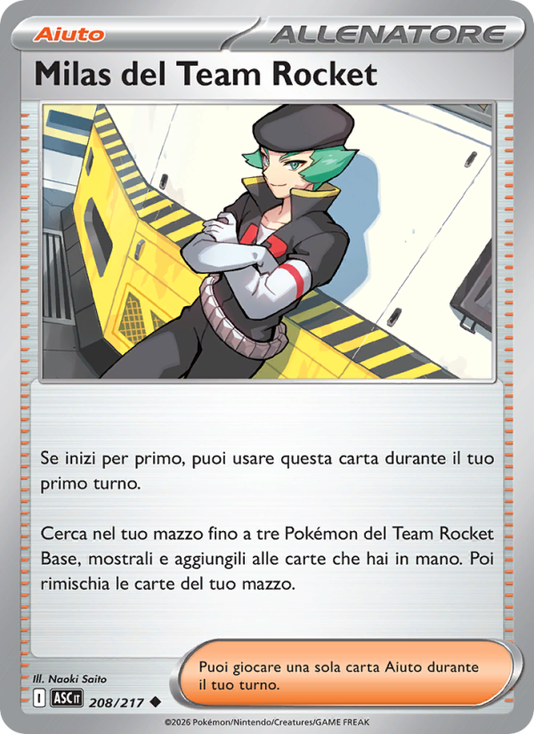 Milas del Team Rocket 208/217 — Ascesa Eroica (Italian Pokémon TCG card)