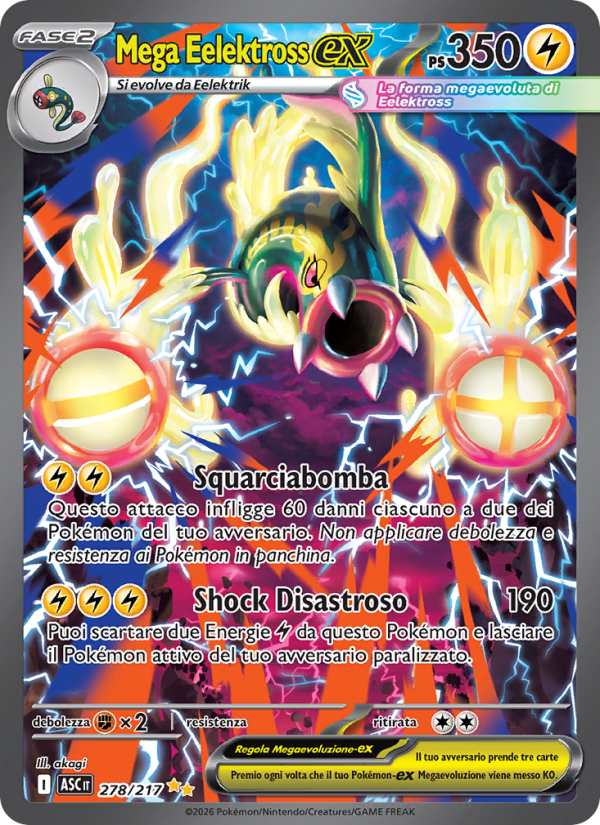 Mega Eelektross-ex 278/217 — Ascesa Eroica (Italian Pokémon TCG card)