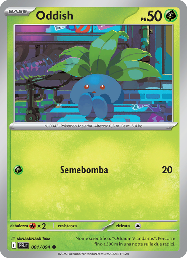 Oddish 001/130 — Phantasmal Flames (Italian Pokémon TCG card)