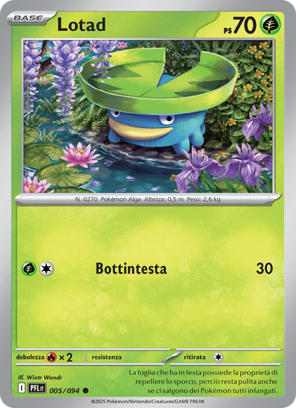 Lotad 005/130 — Fiamme Spettrali (Italian Pokémon TCG card)
