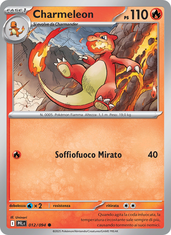 Charmeleon 012/130 — Fiamme Spettrali (Italian Pokémon TCG card)