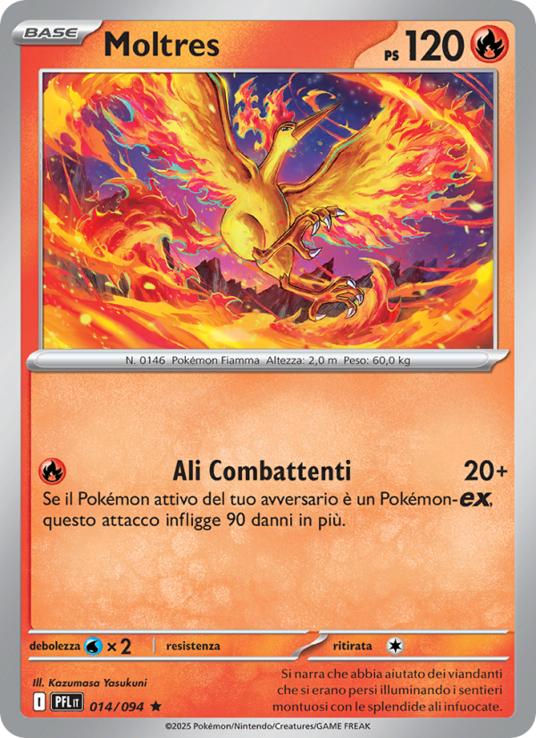 Moltres 014/130 — Fiamme Spettrali (Italian Pokémon TCG card)