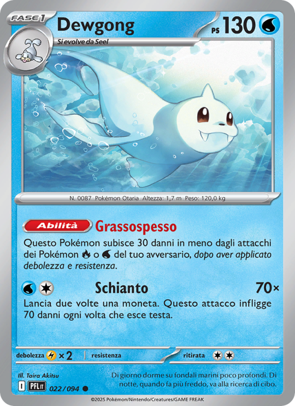 Dewgong 022/130 — Fiamme Spettrali (Italian Pokémon TCG card)