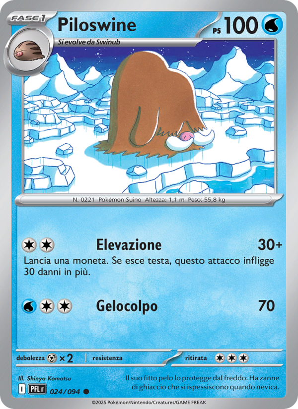 Piloswine 024/130 — Fiamme Spettrali (Italian Pokémon TCG card)
