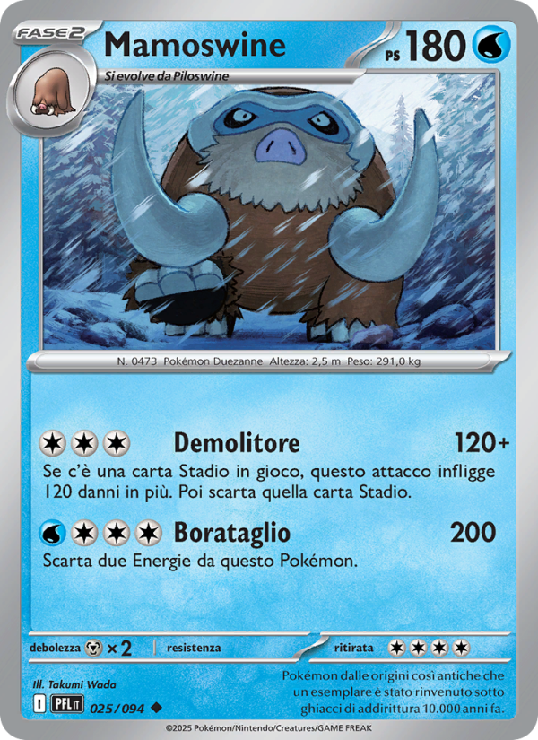 Mamoswine 025/130 — Fiamme Spettrali (Italian Pokémon TCG card)