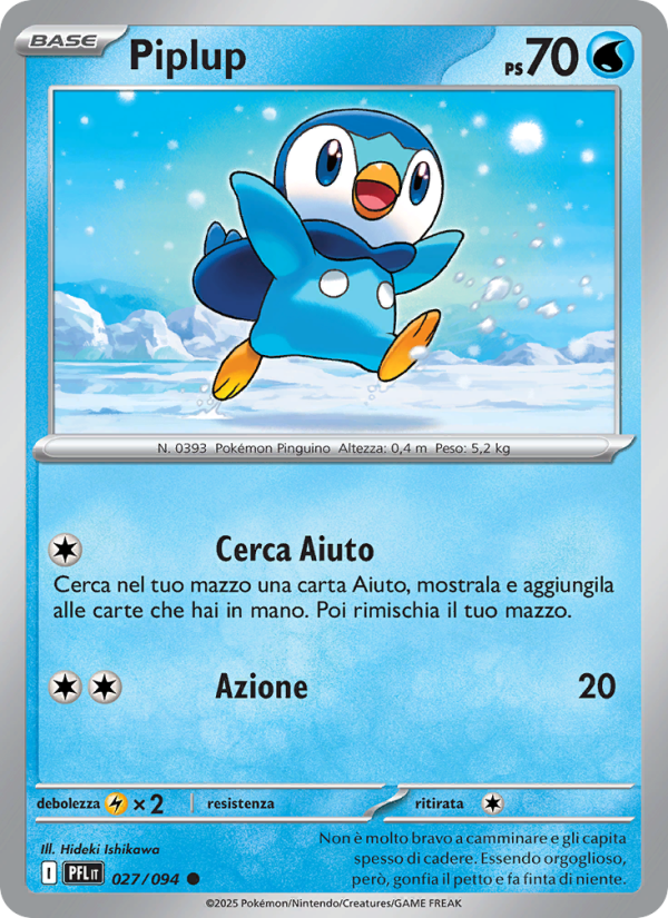 Piplup 027/130 — Fiamme Spettrali (Italian Pokémon TCG card)