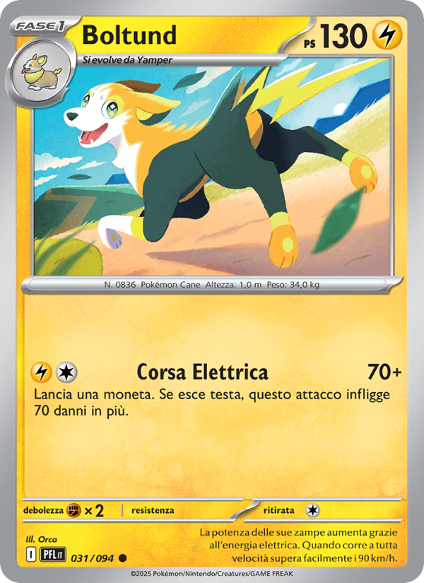 Boltund 031/130 — Fiamme Spettrali (Italian Pokémon TCG card)