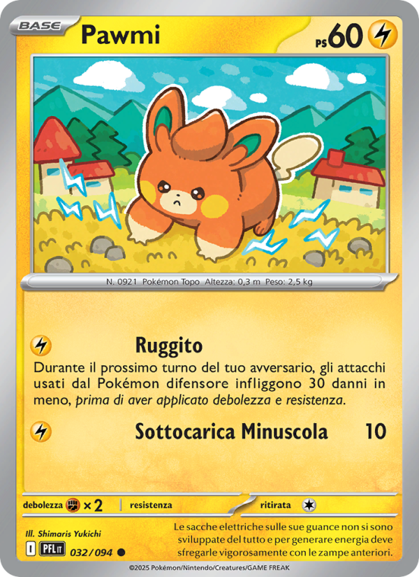 Pawmi 032/130 — Fiamme Spettrali (Italian Pokémon TCG card)
