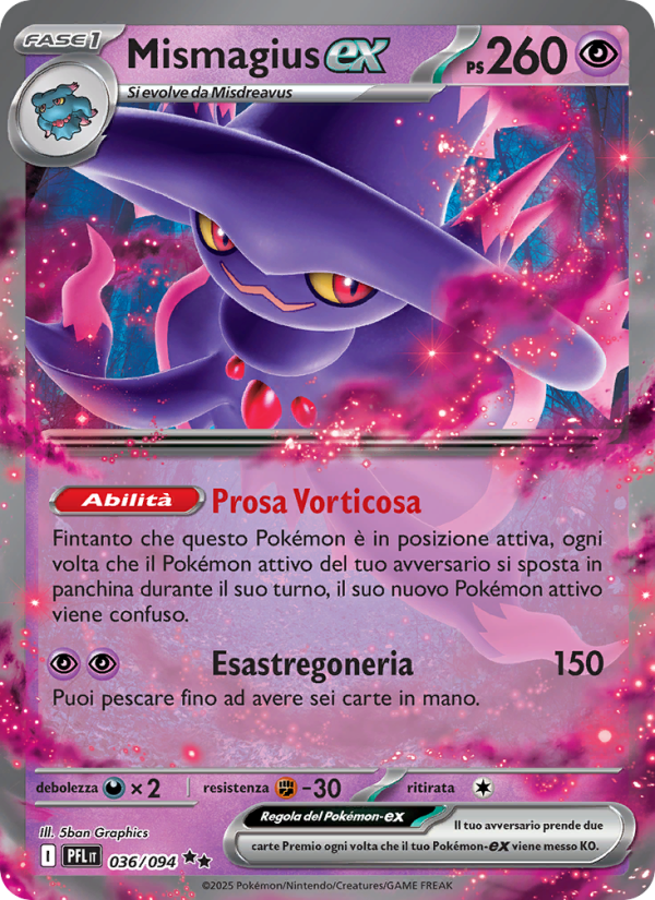 Mismagius-ex 036/130 — Fiamme Spettrali (Italian Pokémon TCG card)