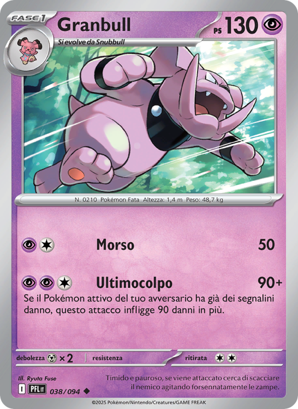 Granbull 038/130 — Fiamme Spettrali (Italian Pokémon TCG card)