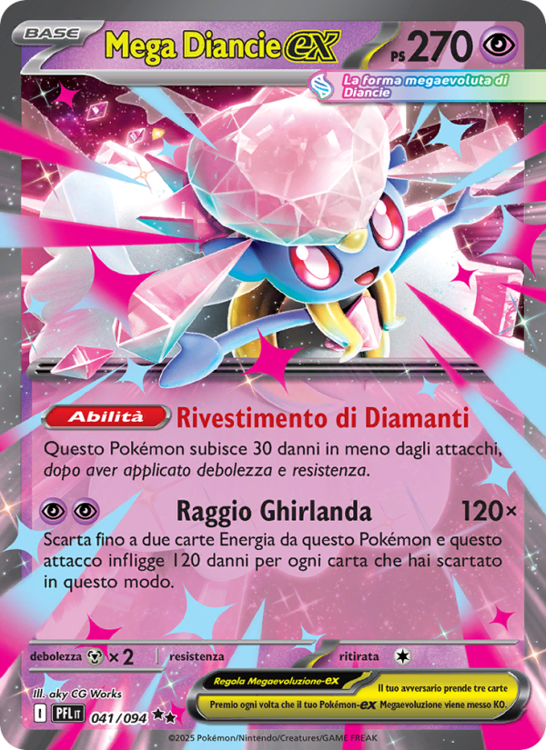 Mega Diancie-ex 041/130 — Fiamme Spettrali (Italian Pokémon TCG card)