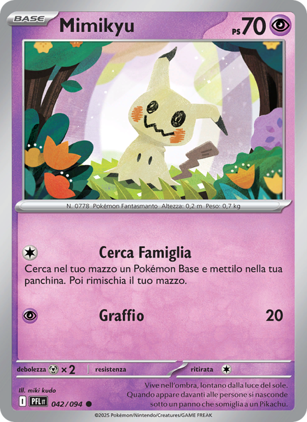 Mimikyu 042/130 — Fiamme Spettrali (Italian Pokémon TCG card)