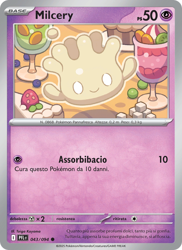 Milcery 043/130 — Fiamme Spettrali (Italian Pokémon TCG card)