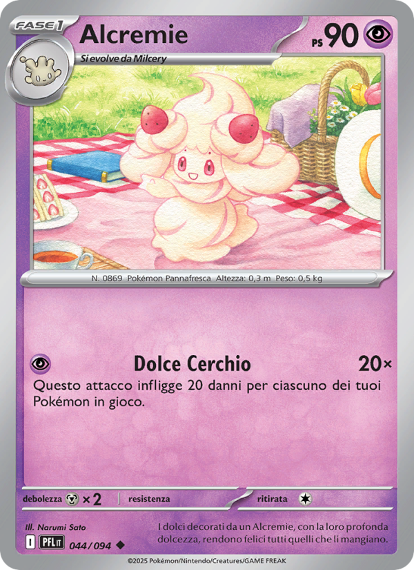 Alcremie 044/130 — Fiamme Spettrali (Italian Pokémon TCG card)