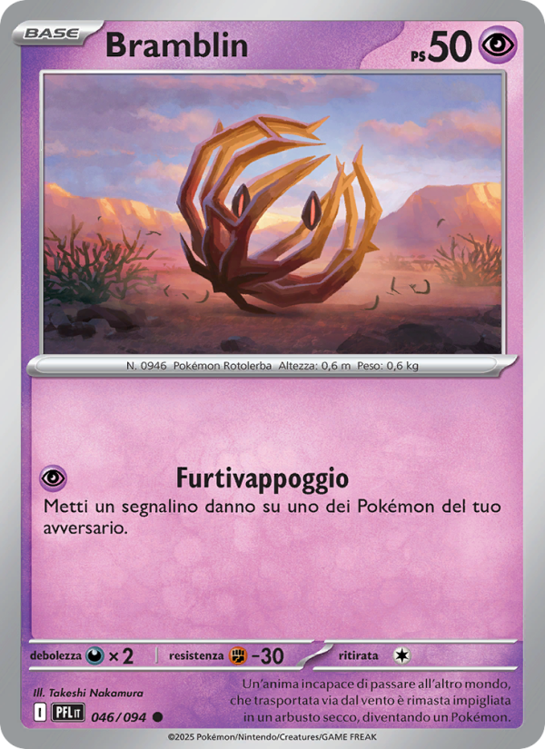 Bramblin 046/130 — Fiamme Spettrali (Italian Pokémon TCG card)