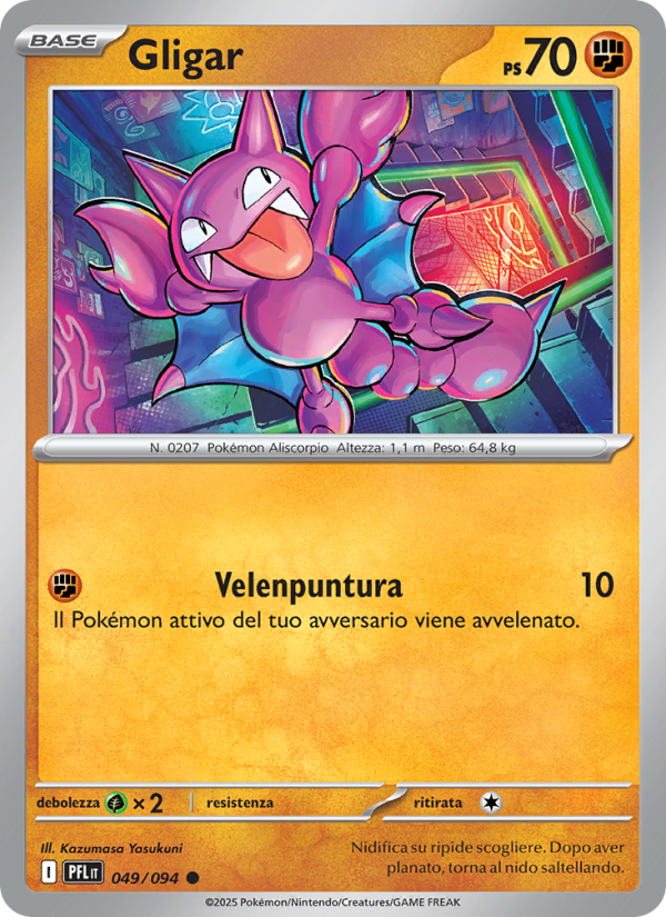 Gligar 049/130 — Fiamme Spettrali (Italian Pokémon TCG card)