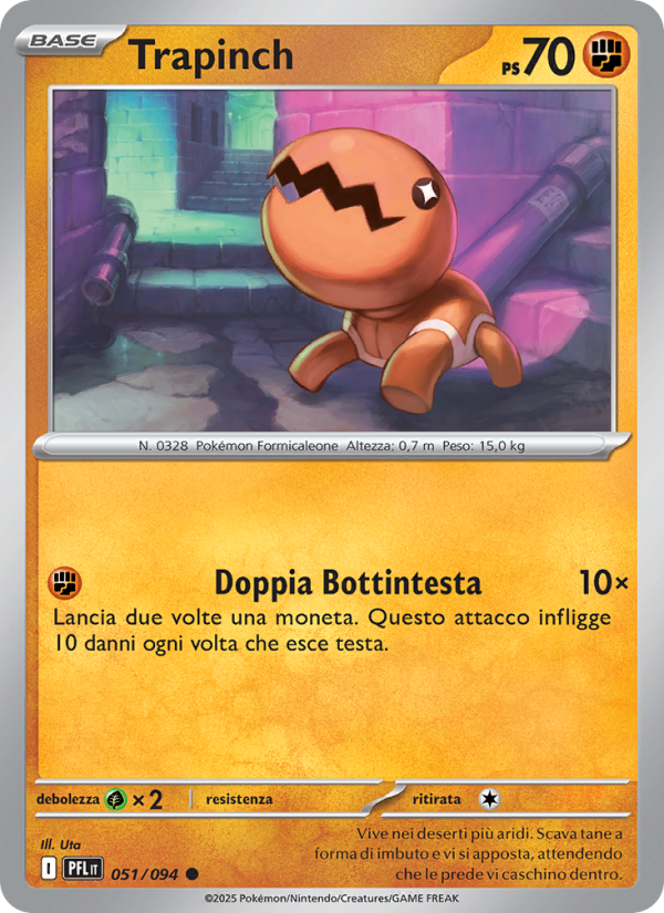 Trapinch 051/130 — Fiamme Spettrali (Italian Pokémon TCG card)