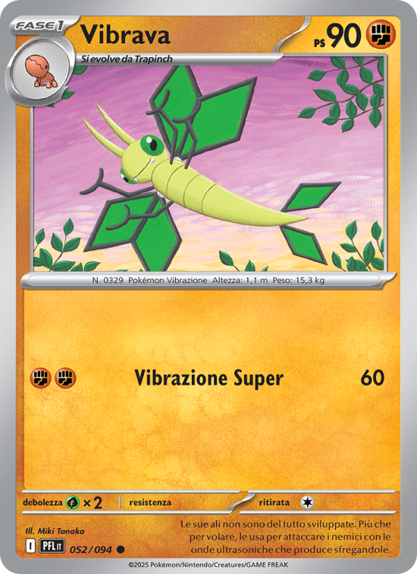Vibrava 052/130 — Fiamme Spettrali (Italian Pokémon TCG card)