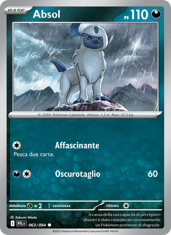 Absol 063/130 — Fiamme Spettrali (Italian Pokémon TCG card)