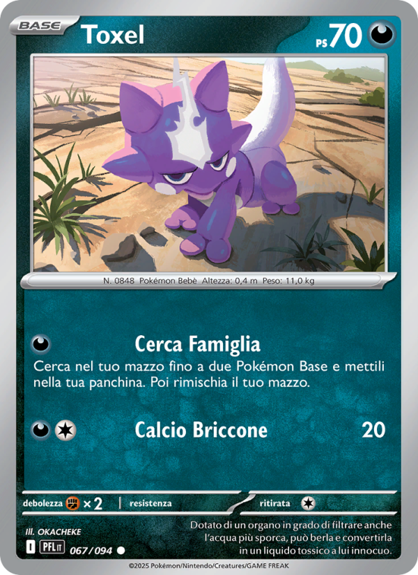 Toxel 067/130 — Fiamme Spettrali (Italian Pokémon TCG card)